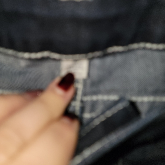 Misses sz 30 True Religion Jeans Crystal mesh pockets Slim Straight Stretch LN - Picture 8 of 10